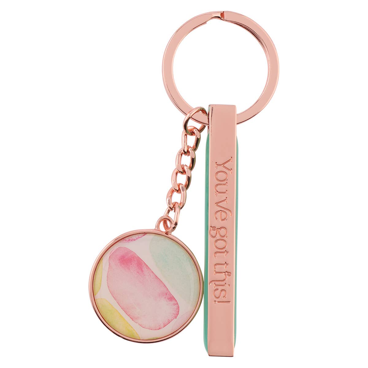 You’ve Got This Smooth Sea Glass Rose Gold Key Ring Keychain La Vie Bien You’ve Got This Smooth Sea Glass Rose Gold Key Ring