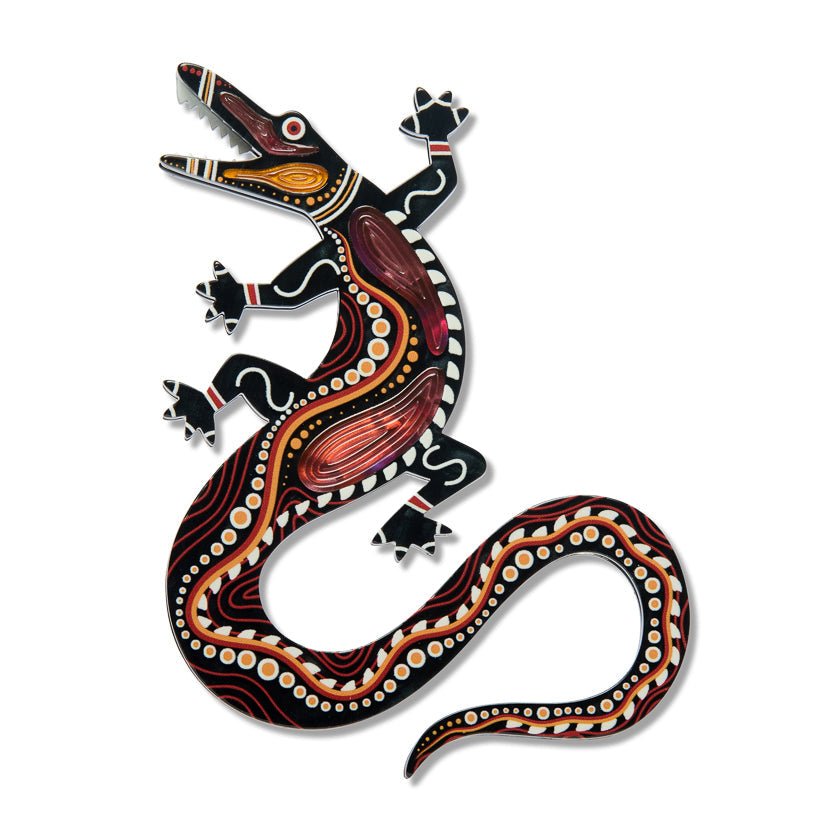 Yurtu Yurtu (Crocodile) Brooch by Erstwilder Brooches La Vie Bien Yurtu Yurtu (Crocodile) Brooch by Erstwilder