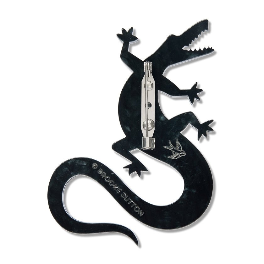 Yurtu Yurtu (Crocodile) Brooch by Erstwilder Brooches La Vie Bien Yurtu Yurtu (Crocodile) Brooch by Erstwilder