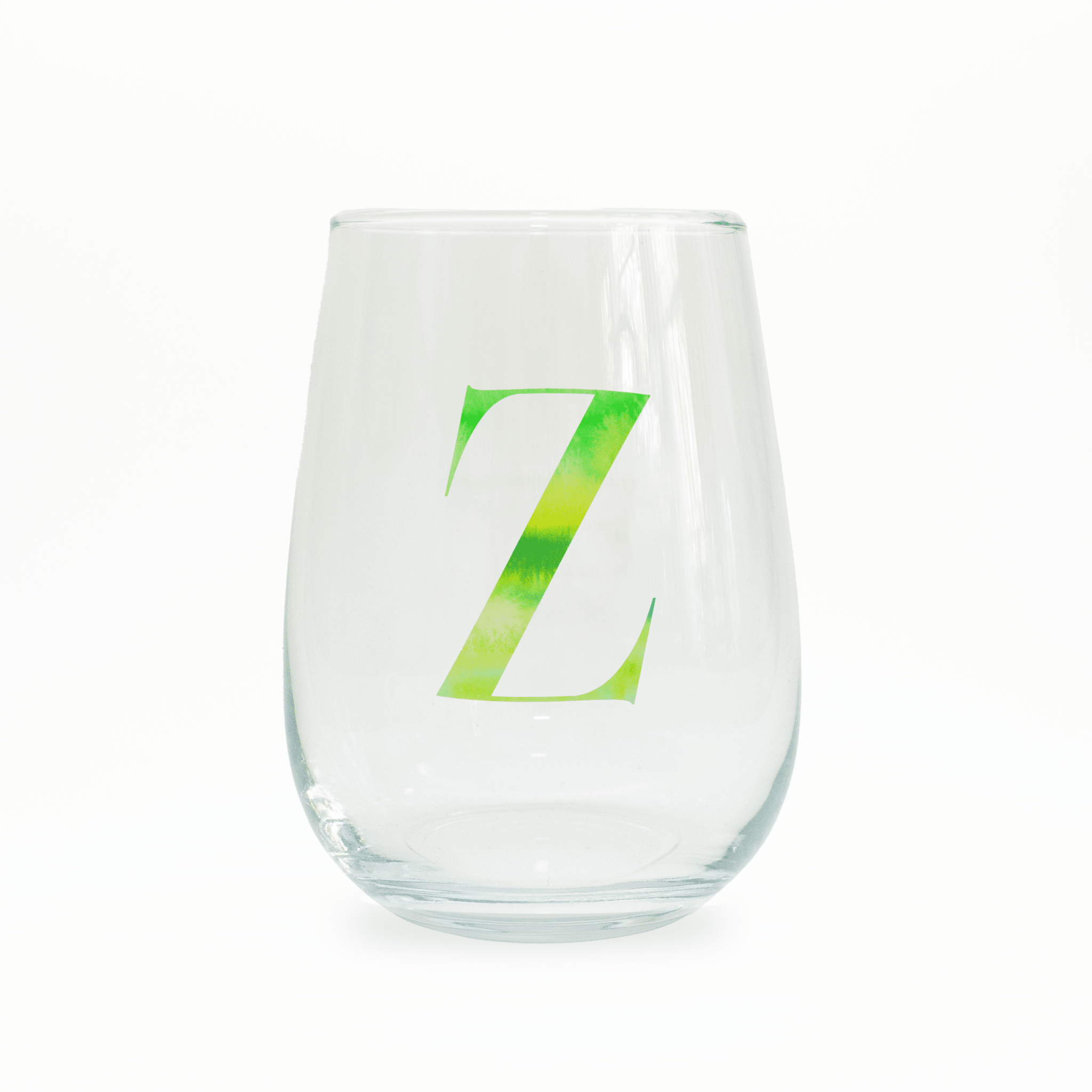Z Monogram Stemless Wine Glass Wine Glass La Vie Bien Z Monogram Stemless Wine Glass