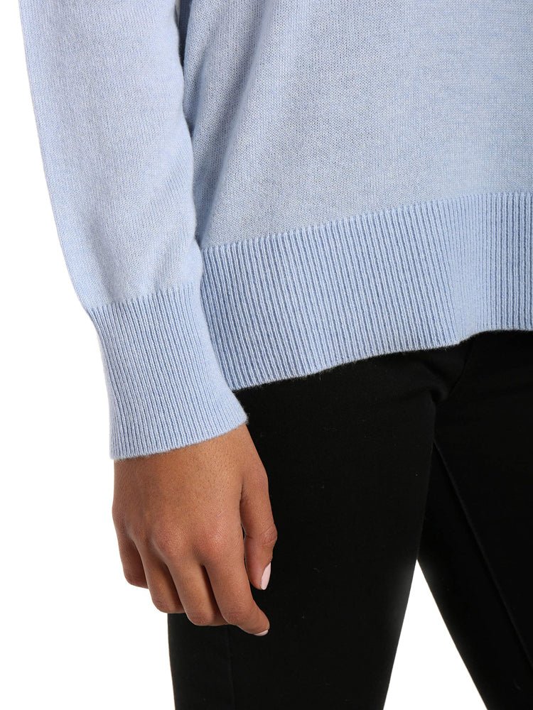 Zainuno Moizni Women's 100% Cashmere Deep V-Neck Sweater pullover-sweaters La Vie Bien Zainuno Moizni Women's 100% Cashmere Deep V-Neck Sweater