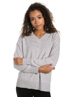 Zainuno Moizni Women's 100% Cashmere Deep V-Neck Sweater pullover-sweaters La Vie Bien Zainuno Moizni Women's 100% Cashmere Deep V-Neck Sweater