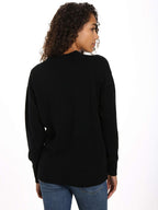 Zainuno Moizni Women's 100% Cashmere Deep V-Neck Sweater pullover-sweaters La Vie Bien Zainuno Moizni Women's 100% Cashmere Deep V-Neck Sweater