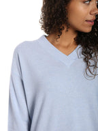 Zainuno Moizni Women's 100% Cashmere Deep V-Neck Sweater pullover-sweaters La Vie Bien Zainuno Moizni Women's 100% Cashmere Deep V-Neck Sweater