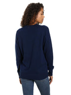 Zainuno Moizni Women's 100% Cashmere Deep V-Neck Sweater pullover-sweaters La Vie Bien Zainuno Moizni Women's 100% Cashmere Deep V-Neck Sweater