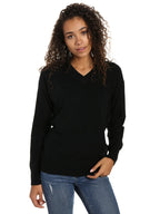 Zainuno Moizni Women's 100% Cashmere Deep V-Neck Sweater pullover-sweaters La Vie Bien Zainuno Moizni Women's 100% Cashmere Deep V-Neck Sweater