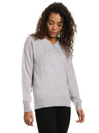 Zainuno Moizni Women's 100% Cashmere Deep V-Neck Sweater pullover-sweaters La Vie Bien Zainuno Moizni Women's 100% Cashmere Deep V-Neck Sweater