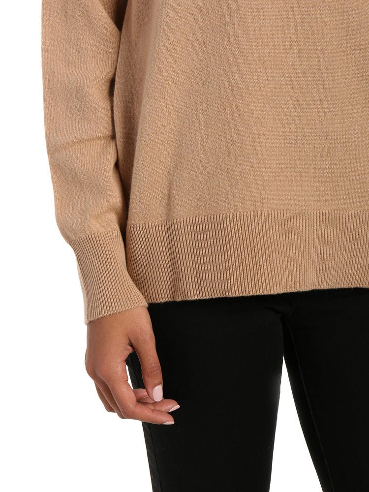 Zainuno Moizni Women's 100% Cashmere Deep V-Neck Sweater pullover-sweaters La Vie Bien Zainuno Moizni Women's 100% Cashmere Deep V-Neck Sweater