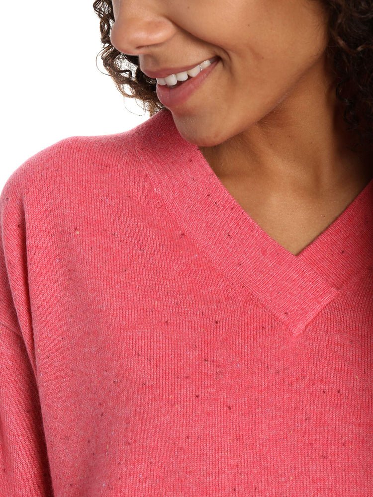 Zainuno Moizni Women's 100% Cashmere Deep V-Neck Sweater pullover-sweaters La Vie Bien Zainuno Moizni Women's 100% Cashmere Deep V-Neck Sweater