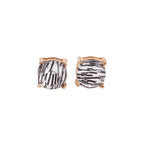 Zebra Stripes Square Stud Earrings by The Bullish Store