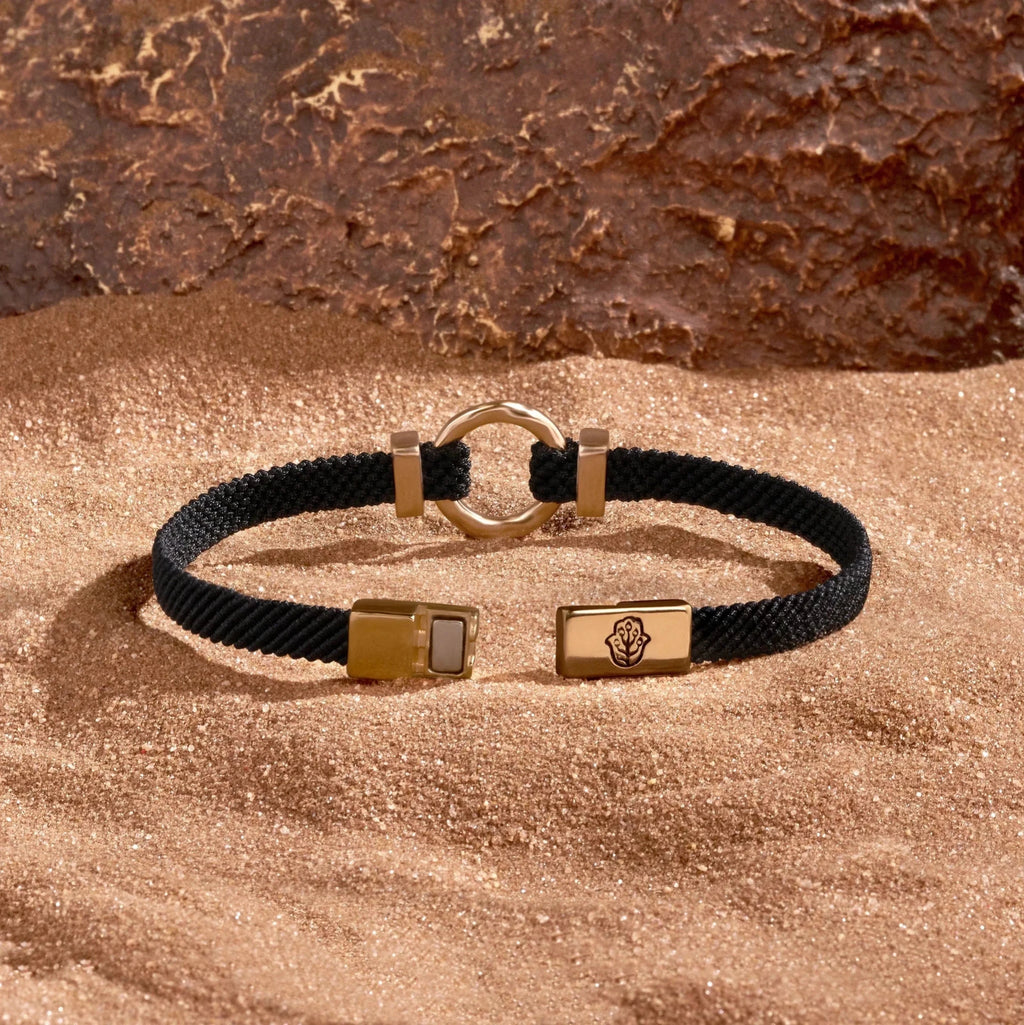 Zen Living Karma Circle Men’s Black String Bracelet