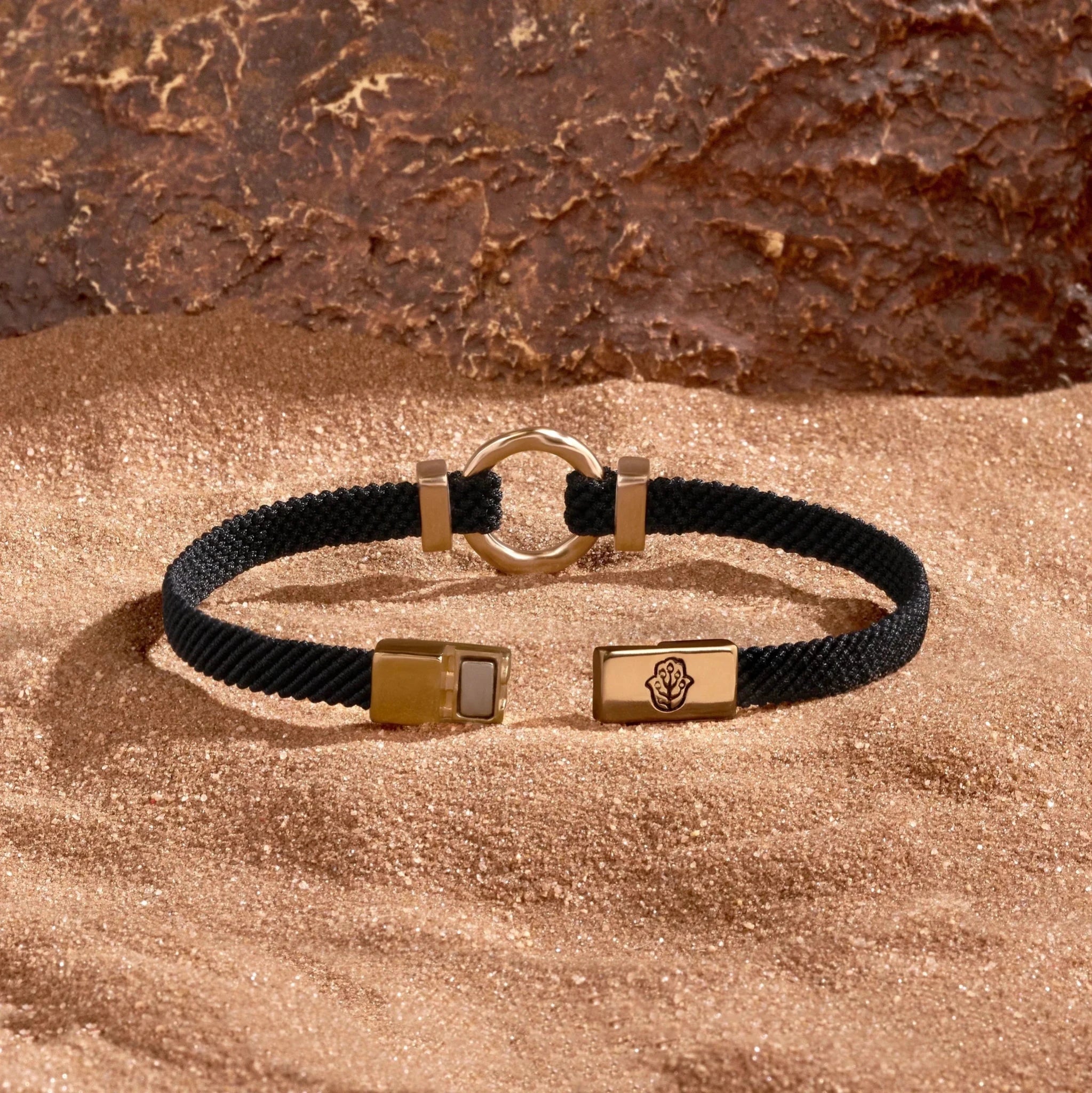 Zen Living Karma Circle Men’s Black String Bracelet