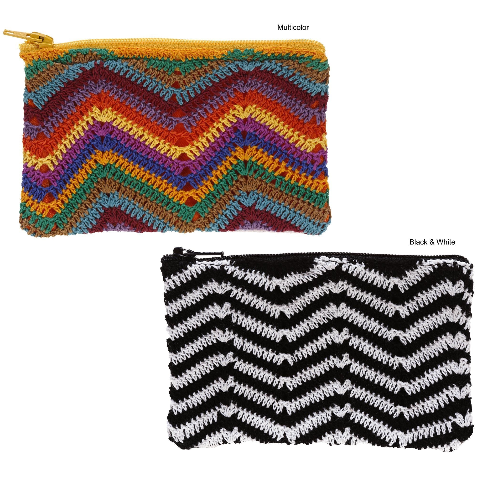 Zig Zag Crochet Coin Purse/Zipper Pouch Clutch & Wallets & Coin Bags La Vie Bien Zig Zag Crochet Coin Purse/Zipper Pouch