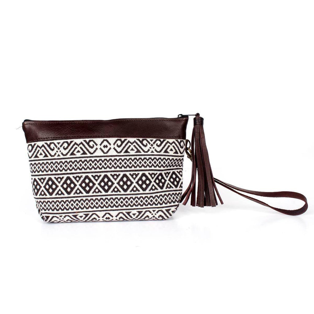 ZigZag Leather Geometric Wristlet Bag - Thailand Bags La Vie Bien ZigZag Leather Geometric Wristlet Bag - Thailand
