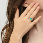 Zion Blue Turquoise Colorful Golden Ring by Barse Jewelry