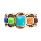Zion Blue Turquoise Colorful Golden Ring by Barse Jewelry