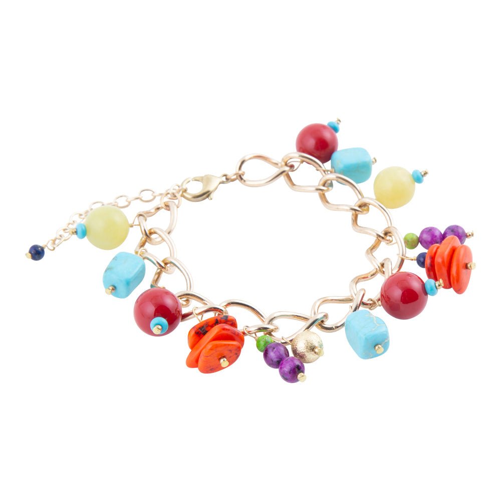 Zion Colorful Stone Charm Golden Bracelet Bracelets La Vie Bien Zion Colorful Stone Charm Golden Bracelet
