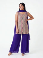 2056 - Embroidered Plazzo suit