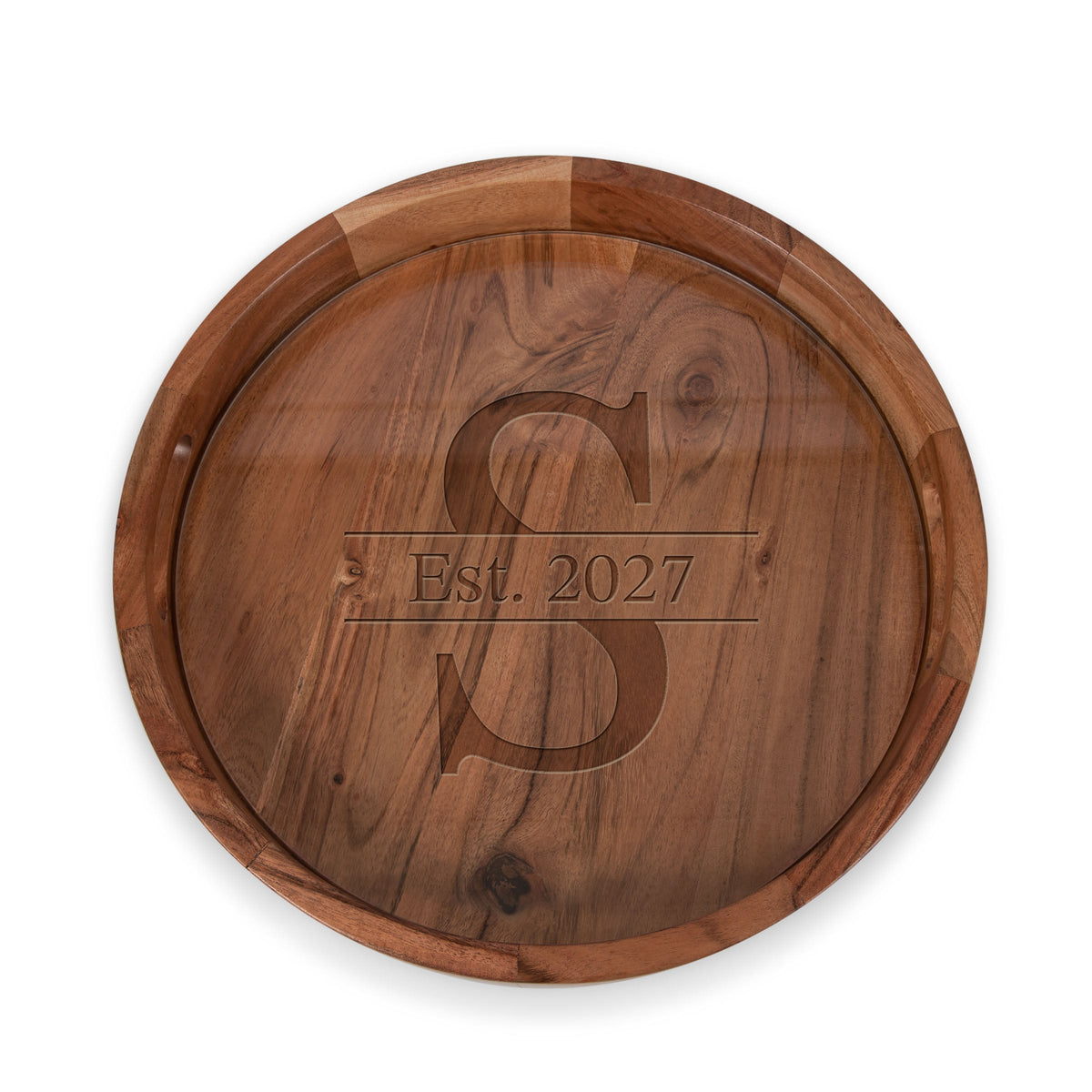 Monogram - Barista Serving Tray with Glass Insert