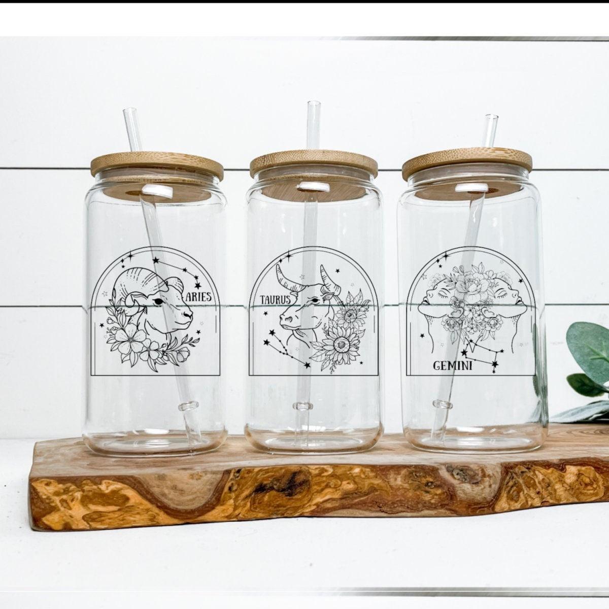 Zodiac Constellation Glass Cup Drinkware La Vie Bien Zodiac Constellation Glass Cup