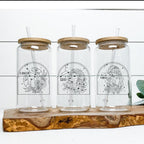 Zodiac Glass Cup with TWO signs Drinkware La Vie Bien Zodiac Glass Cup with TWO signs