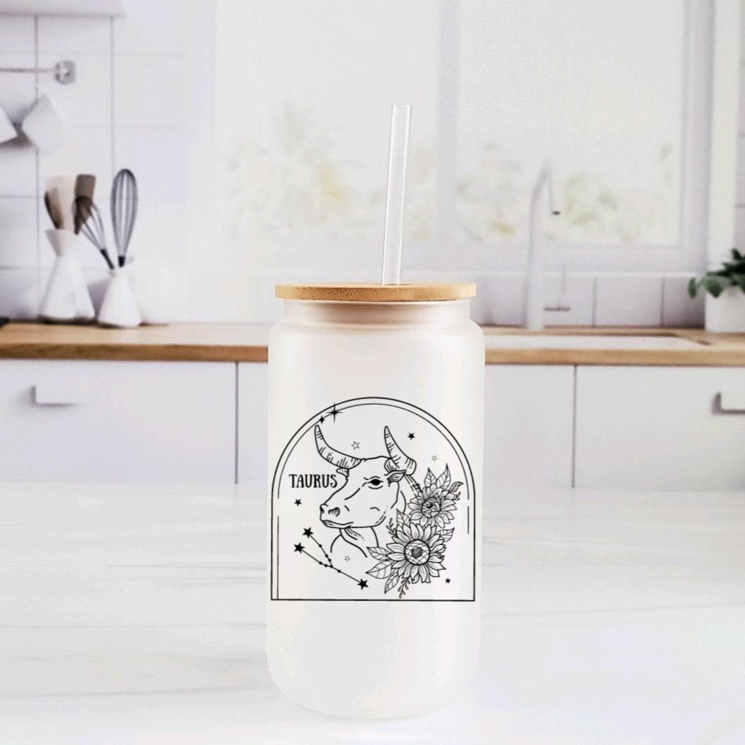 Zodiac Glass Cup with TWO signs Drinkware La Vie Bien Zodiac Glass Cup with TWO signs