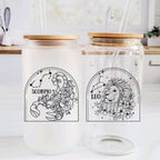 Zodiac Glass Cup with TWO signs Drinkware La Vie Bien Zodiac Glass Cup with TWO signs