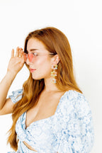 Zoey Statement Earrings - Neon Punch