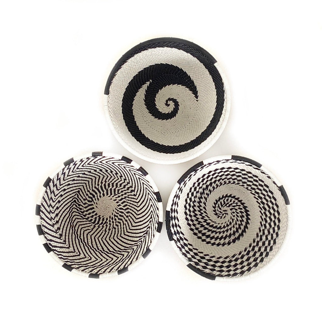 Zulu Wire Basket Bowl - Black + White, Small La Vie Bien Zulu Wire Basket Bowl - Black + White, Small