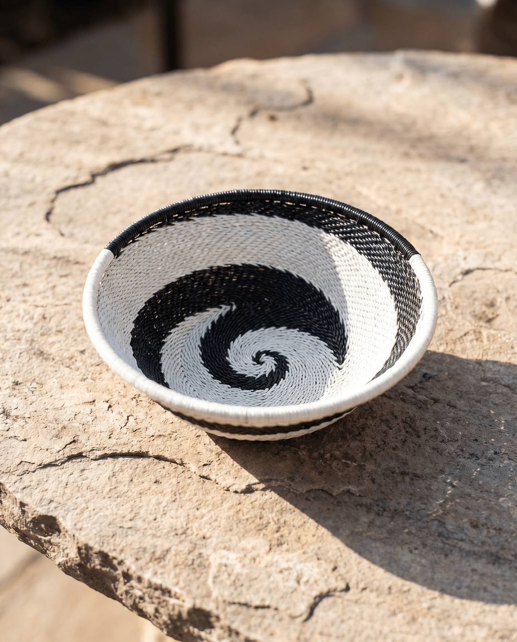 Zulu Wire Basket Bowl - Black + White, Small La Vie Bien Zulu Wire Basket Bowl - Black + White, Small