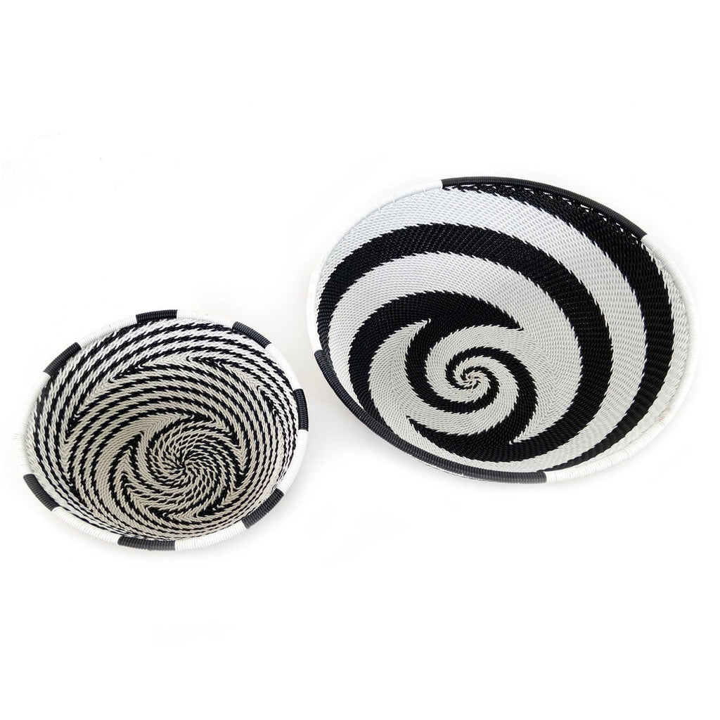 Zulu Wire Basket Bowl - Black + White, Small La Vie Bien Zulu Wire Basket Bowl - Black + White, Small