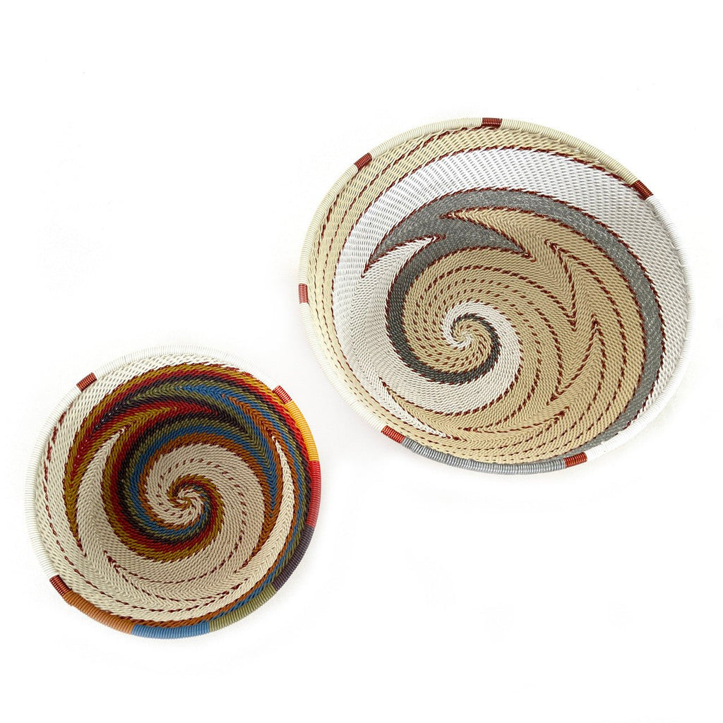 Zulu Wire Basket Bowl - Copper + Sand, Medium La Vie Bien Zulu Wire Basket Bowl - Copper + Sand, Medium