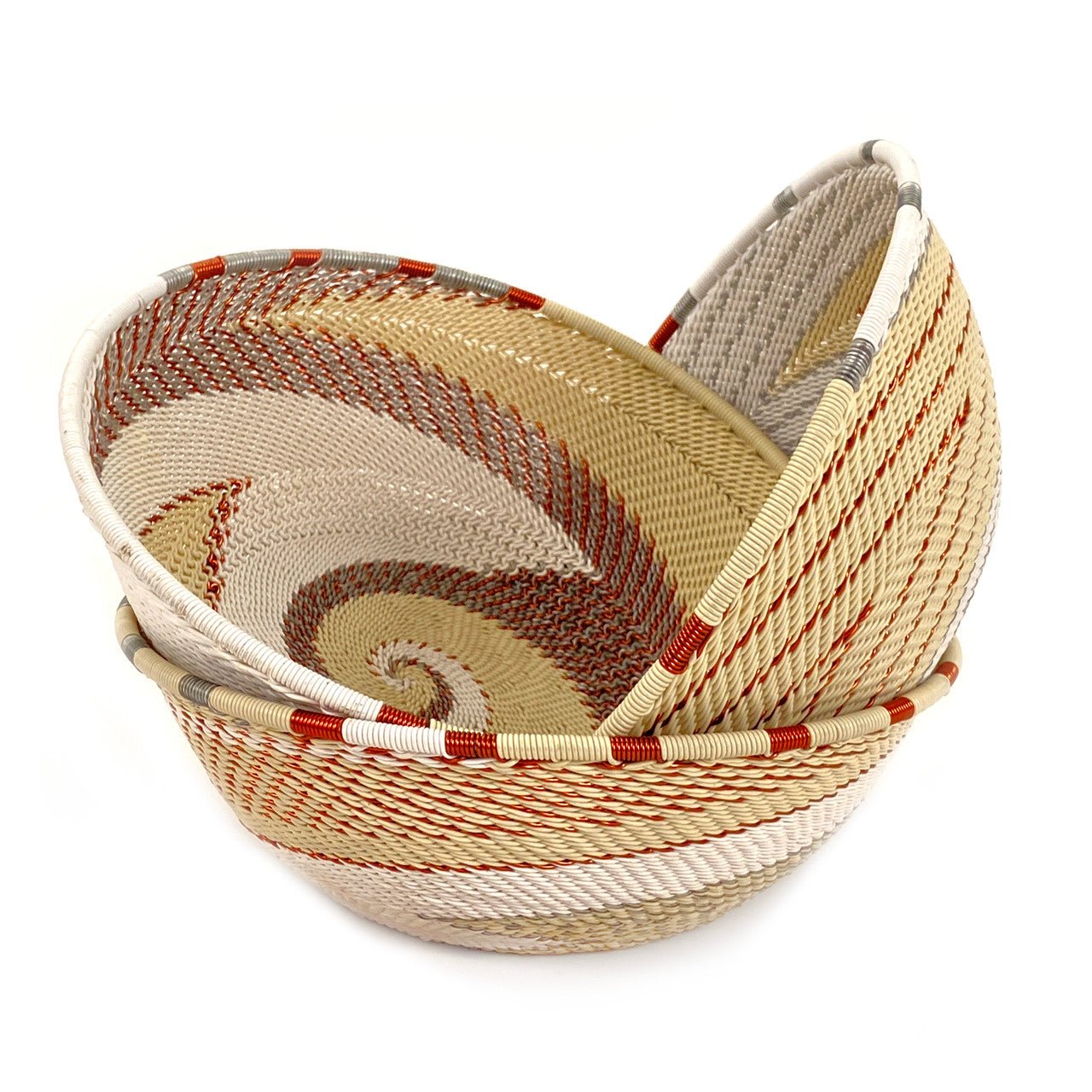 Zulu Wire Basket Bowl - Copper + Sand, Medium La Vie Bien Zulu Wire Basket Bowl - Copper + Sand, Medium