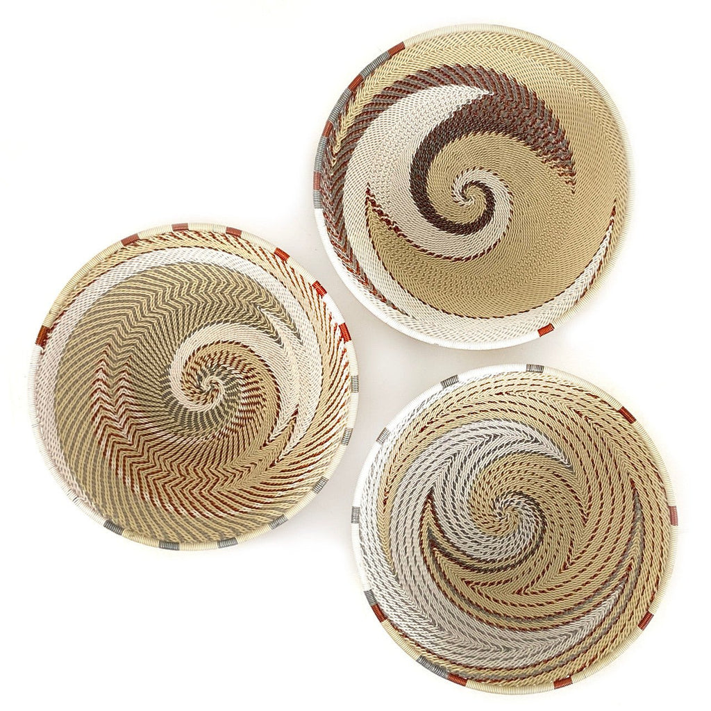 Zulu Wire Basket Bowl - Copper + Sand, Medium La Vie Bien Zulu Wire Basket Bowl - Copper + Sand, Medium