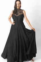 Zuri Black Gown with Hand Embroidery by Raas